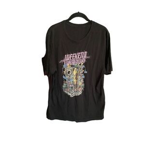 Unbranded men’s weekend, warrior, Bigfoot, alien zombie, black T-shirt, size lar